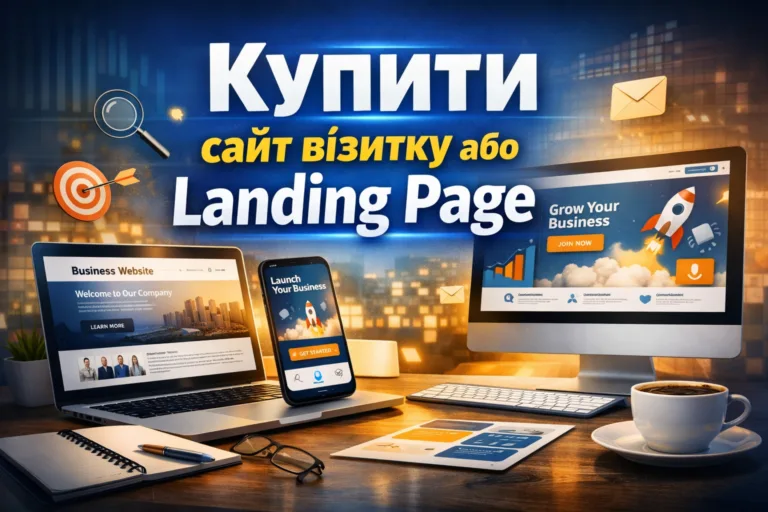 Купити сайт візитку або Landing Page